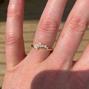 Marquise cut Moissanite ring stacker size 6